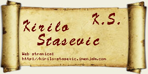 Kirilo Stašević vizit kartica